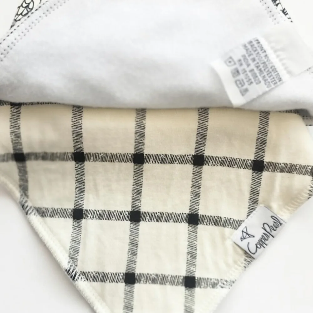 Chic Monochrome Bandana Bib Set for Kids